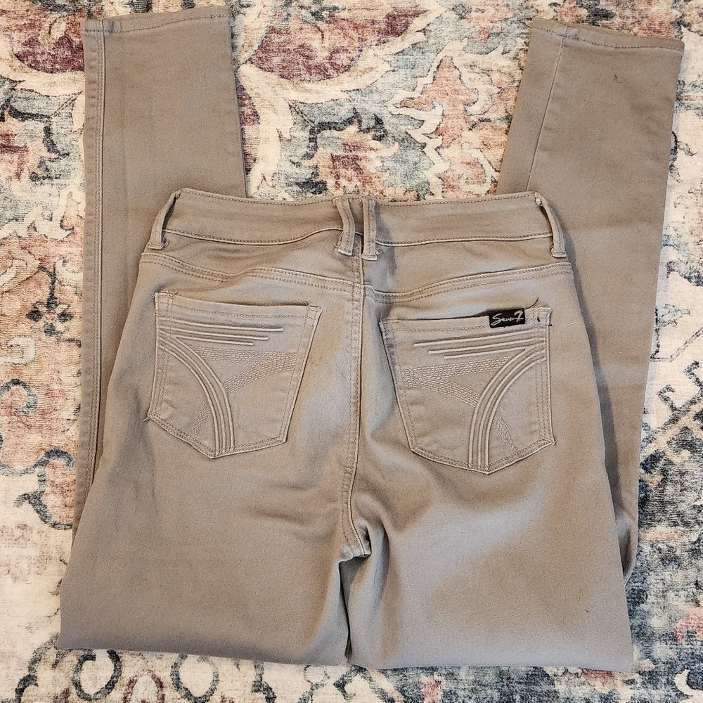 Seven 7 High Rise Skinny Light Gray Jeans Size 4 - Picture 3 of 10